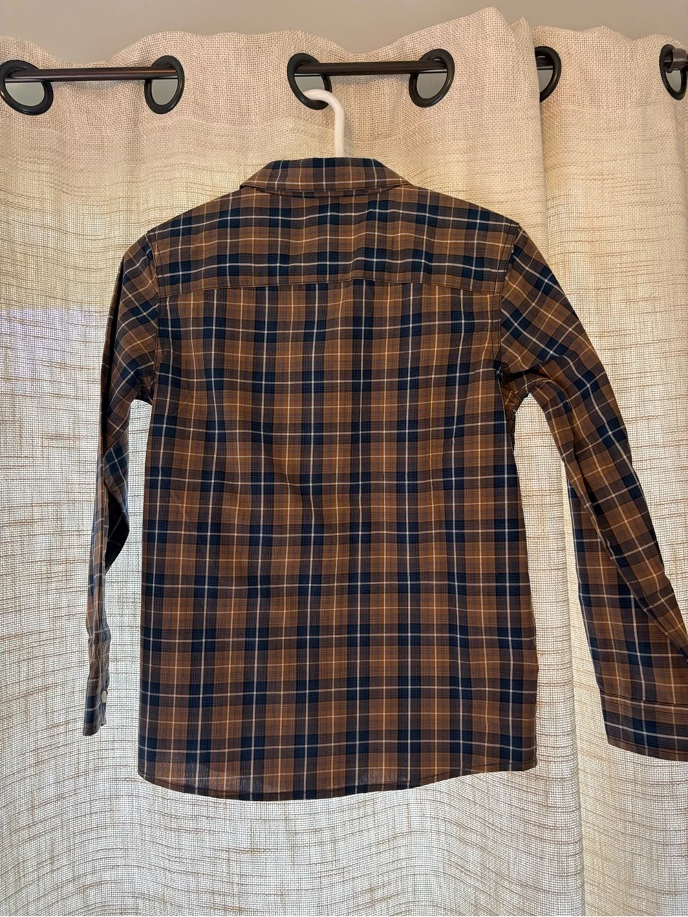 Carter's Brown and Navy Plaid Button-Down Shirt